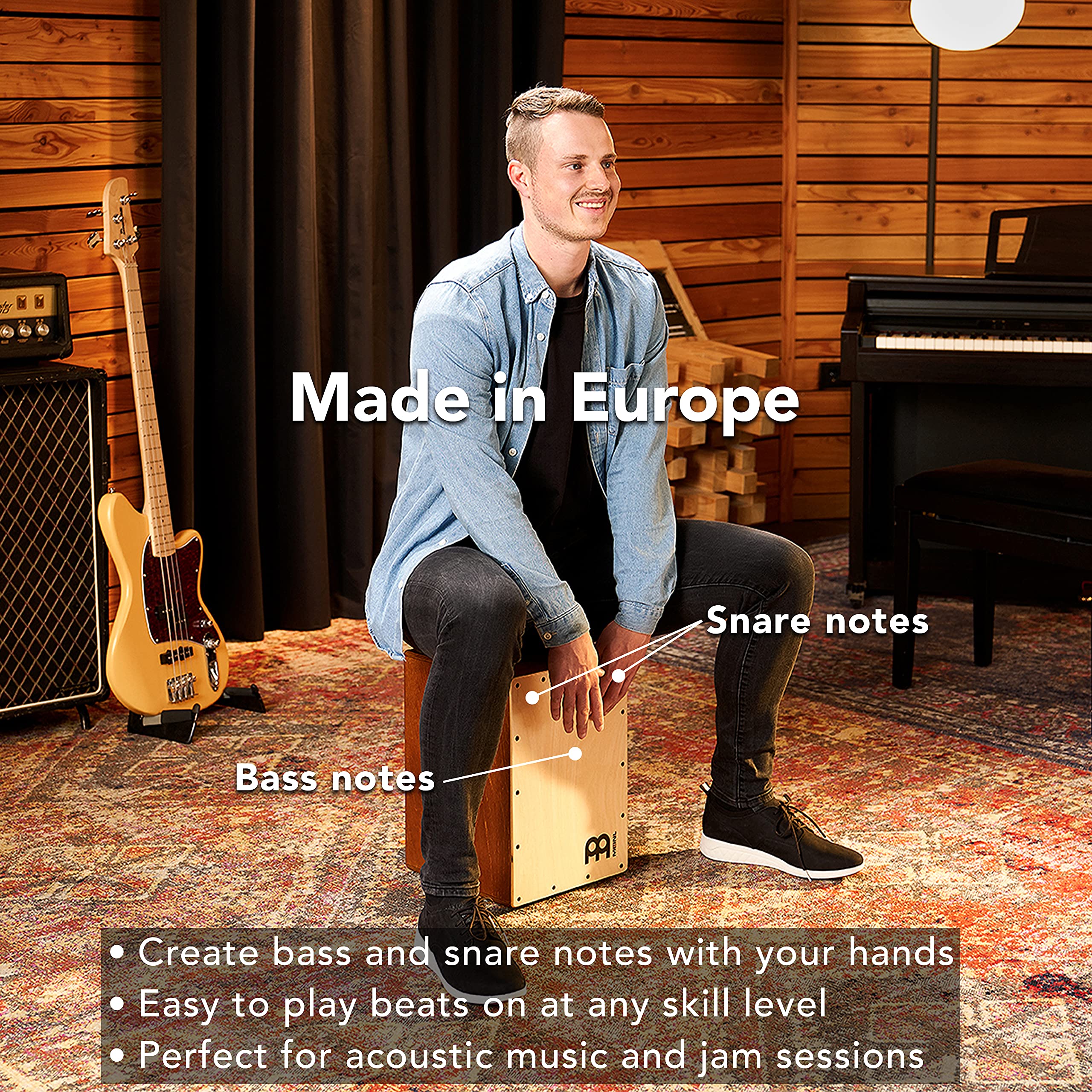 Meinl Percussion Cajon Box Drum with Internal Snares and Bass Tone for