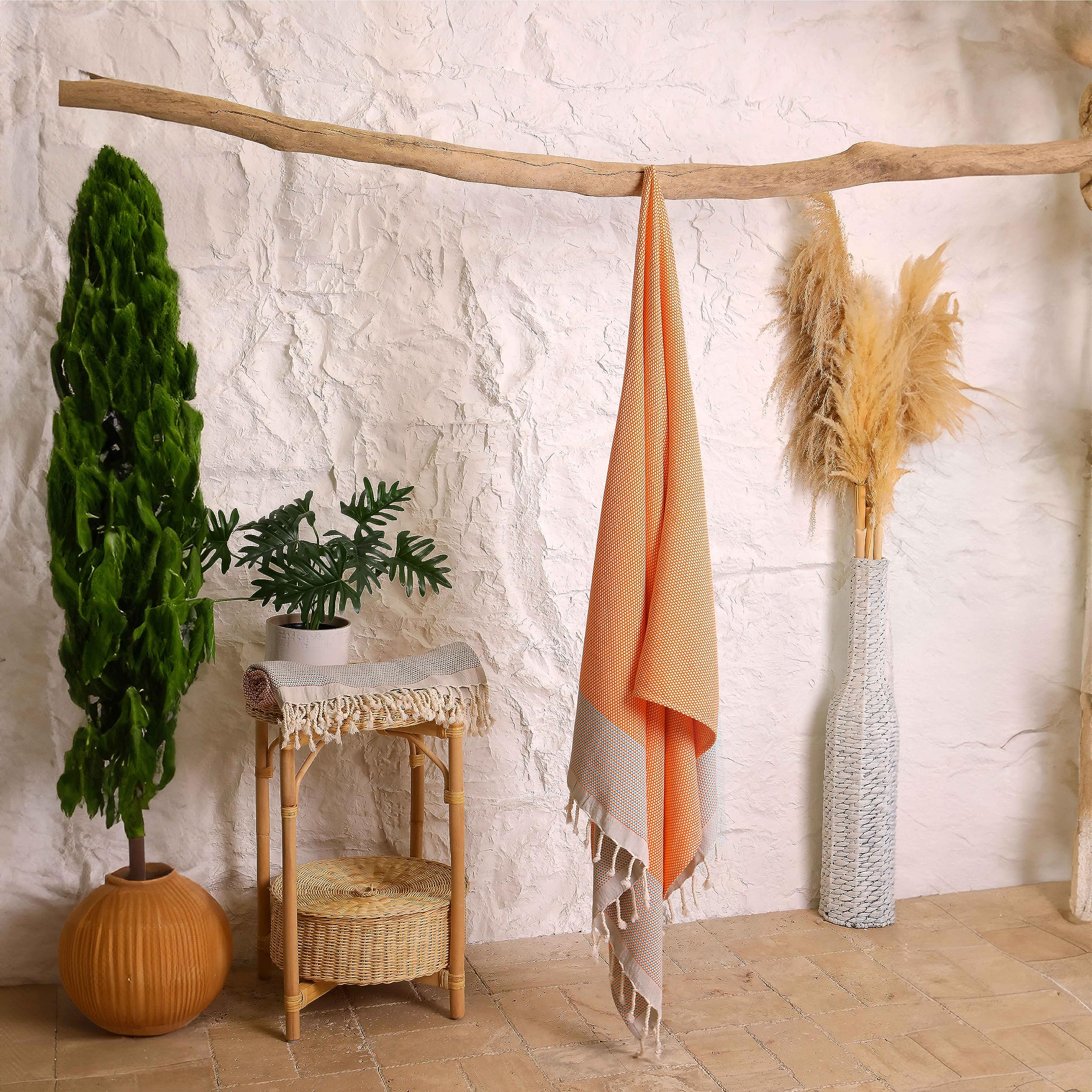 Blue Beach Set Di 2 Asciugamani Turchi Per Hammam Peshtemal, Super