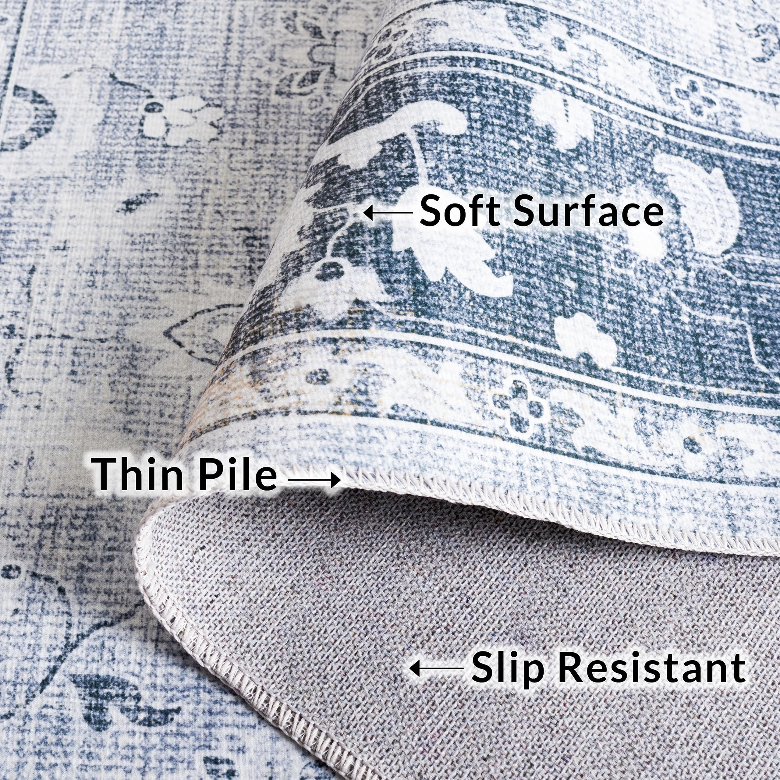 Safavieh Distressed Rug Ideal for High Traffic Areas, Machine Washable and Non Slip, Arizona Collection, Short Pile - Image 4