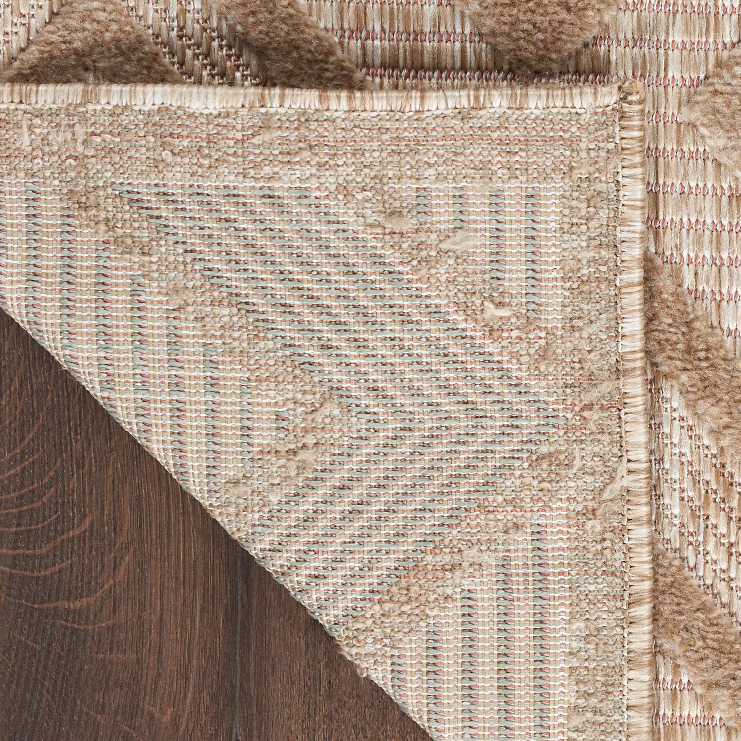 Natural Beige Diamond Flatweave 8' x 10' Indoor Outdoor Rug