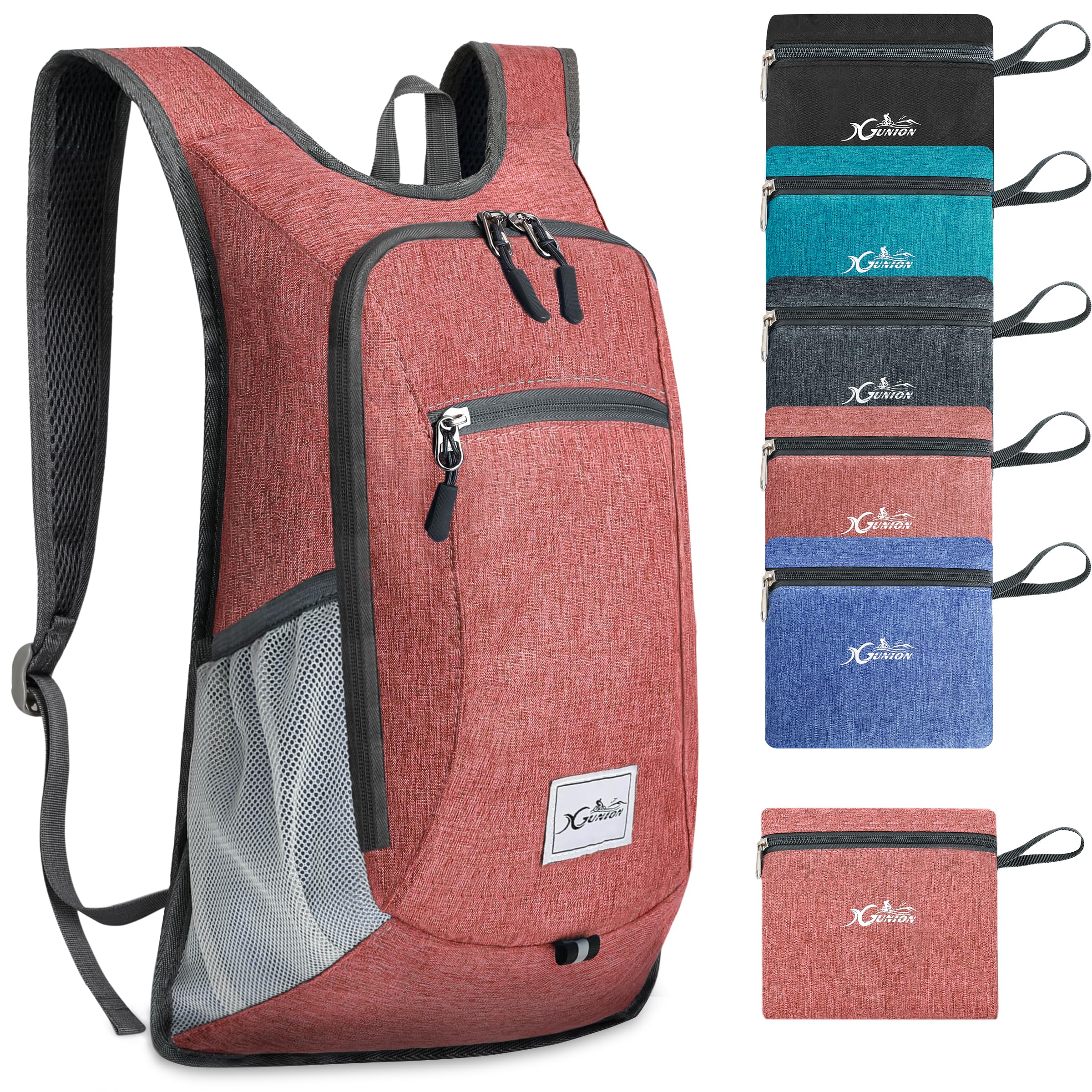 Xgunion Foldable Travel Daypack - 10L Lightweight Backpack for Women & Men (Red) - Camping & Hiking