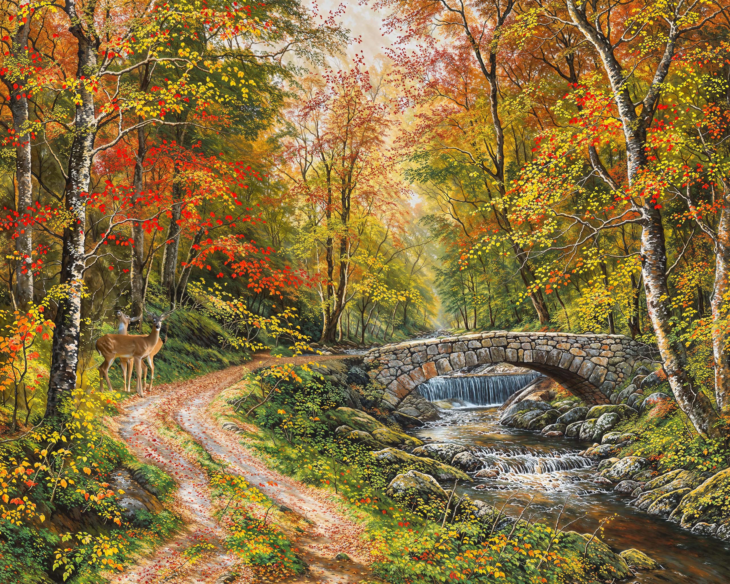 Amazon.com: Fall Morning Stroll: 18x24 Unframed Poster - Autumn