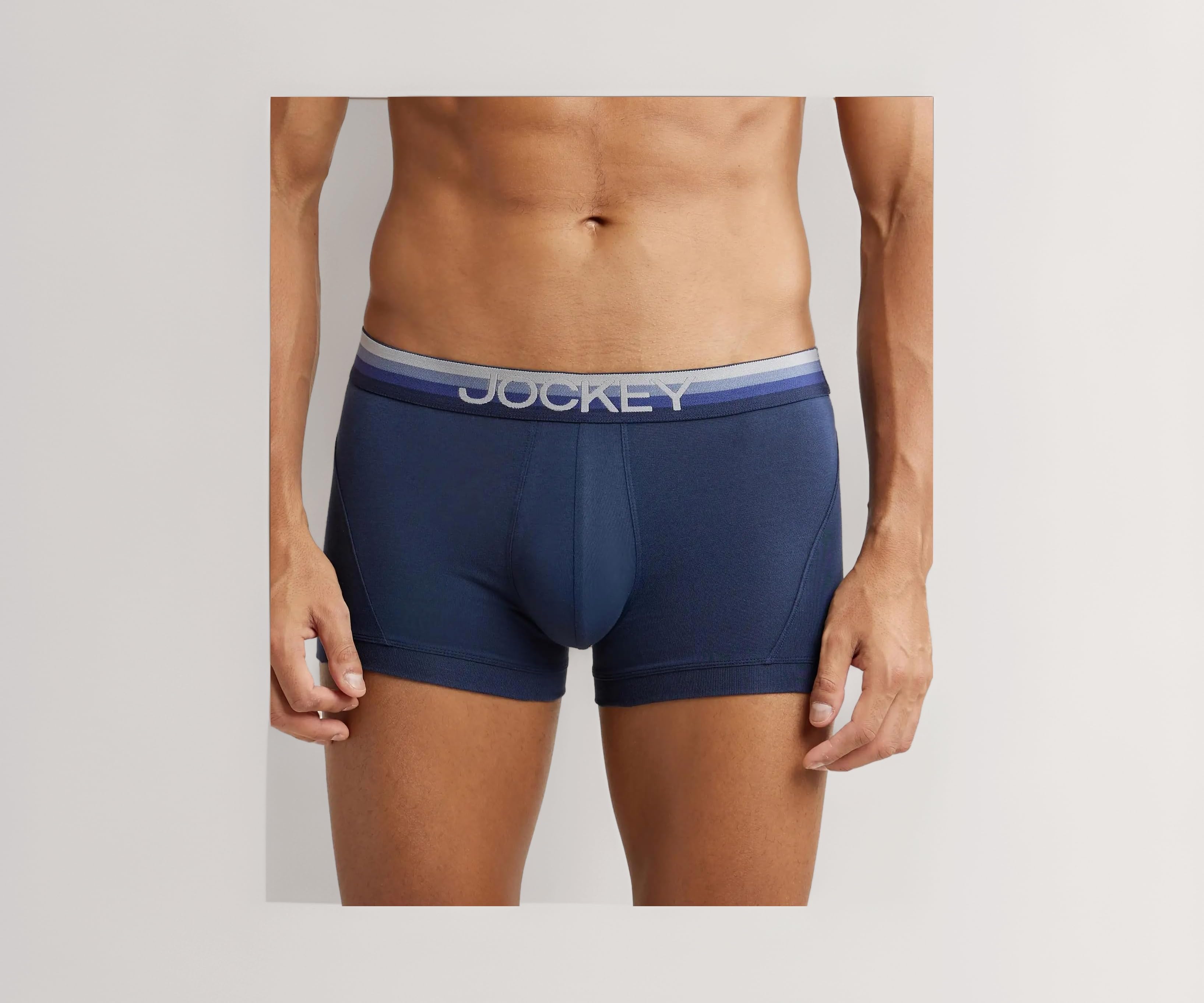 US20 Men's Super Combed Cotton Elastane Stretch Solid Trunk with Ultrasoft Waistband