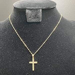 アクセサリー 14K gold chain & cross charm Amazon.com: KIEUUPLOAD New 2025 Luxury Zirconia Cross
