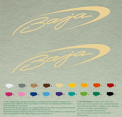 Miniatura 3 de Juego de 2 calcomanías de vinilo compatibles con Baja Boats (36 pulgadas, color negro 070)