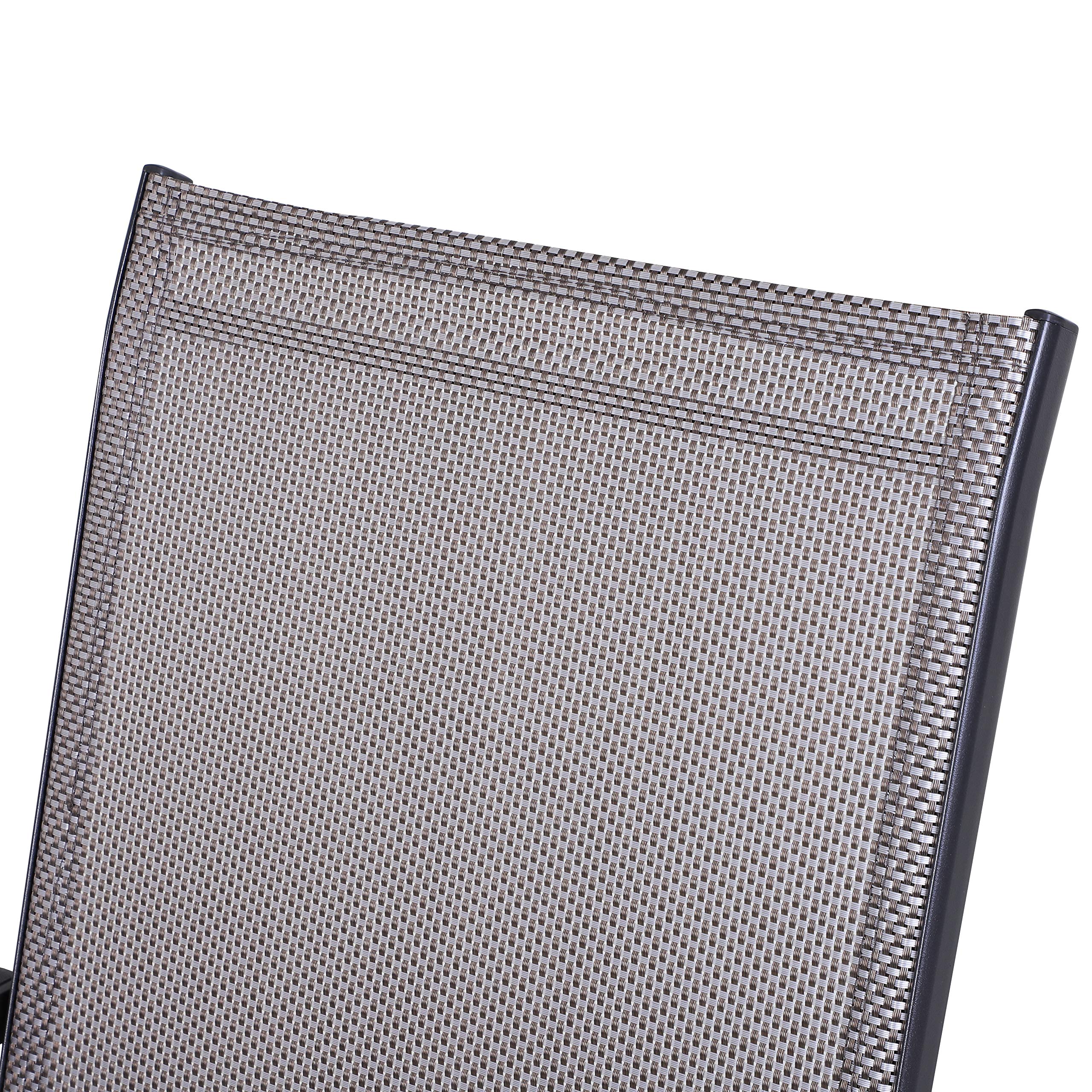 Outsunny Krzesło składane z podłokietnikami, zestaw 2 szt., metal szary