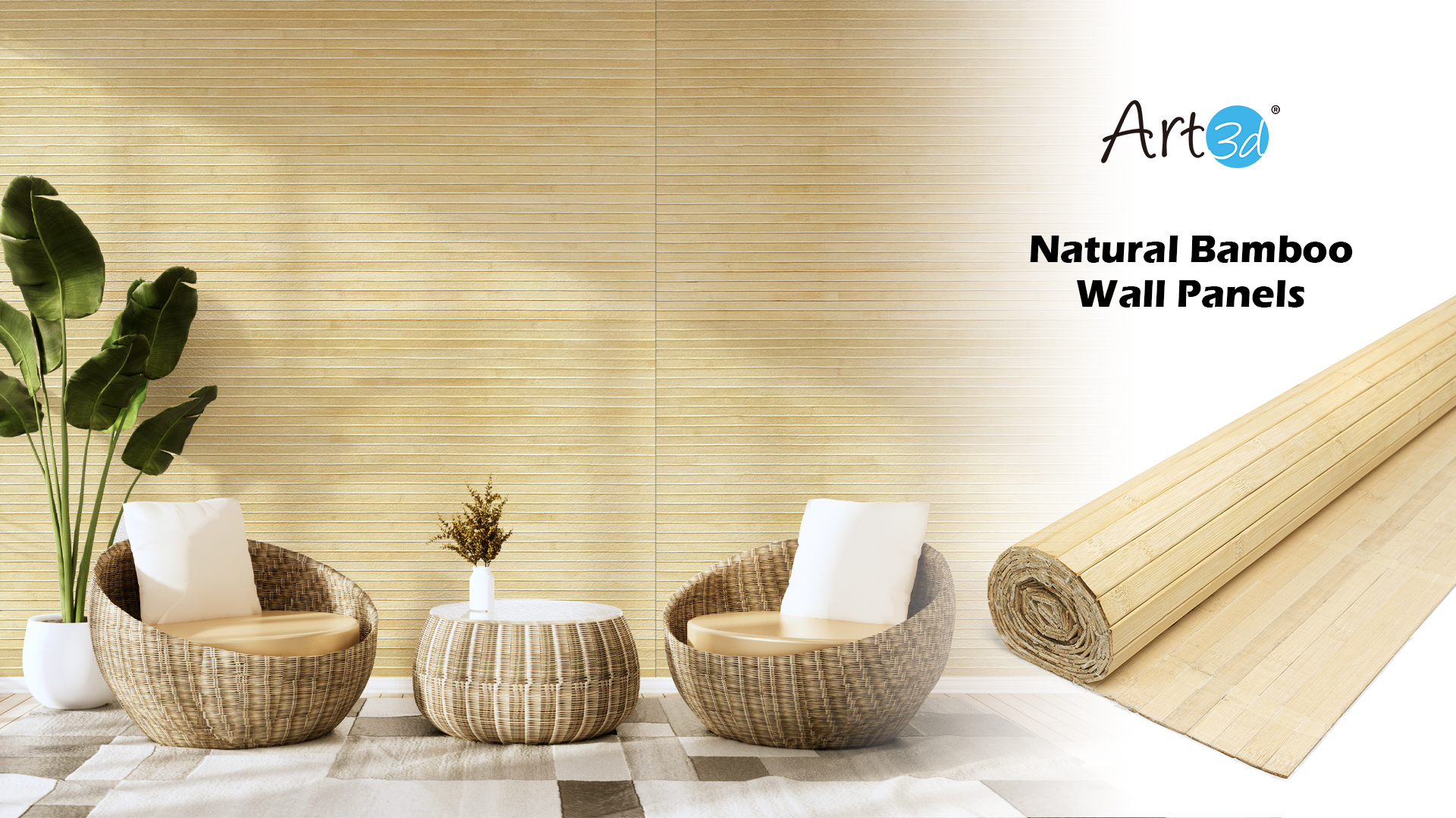 Amazon.com: Art3d 48 x 96 Inch Natural Bamboo Wall Panel for