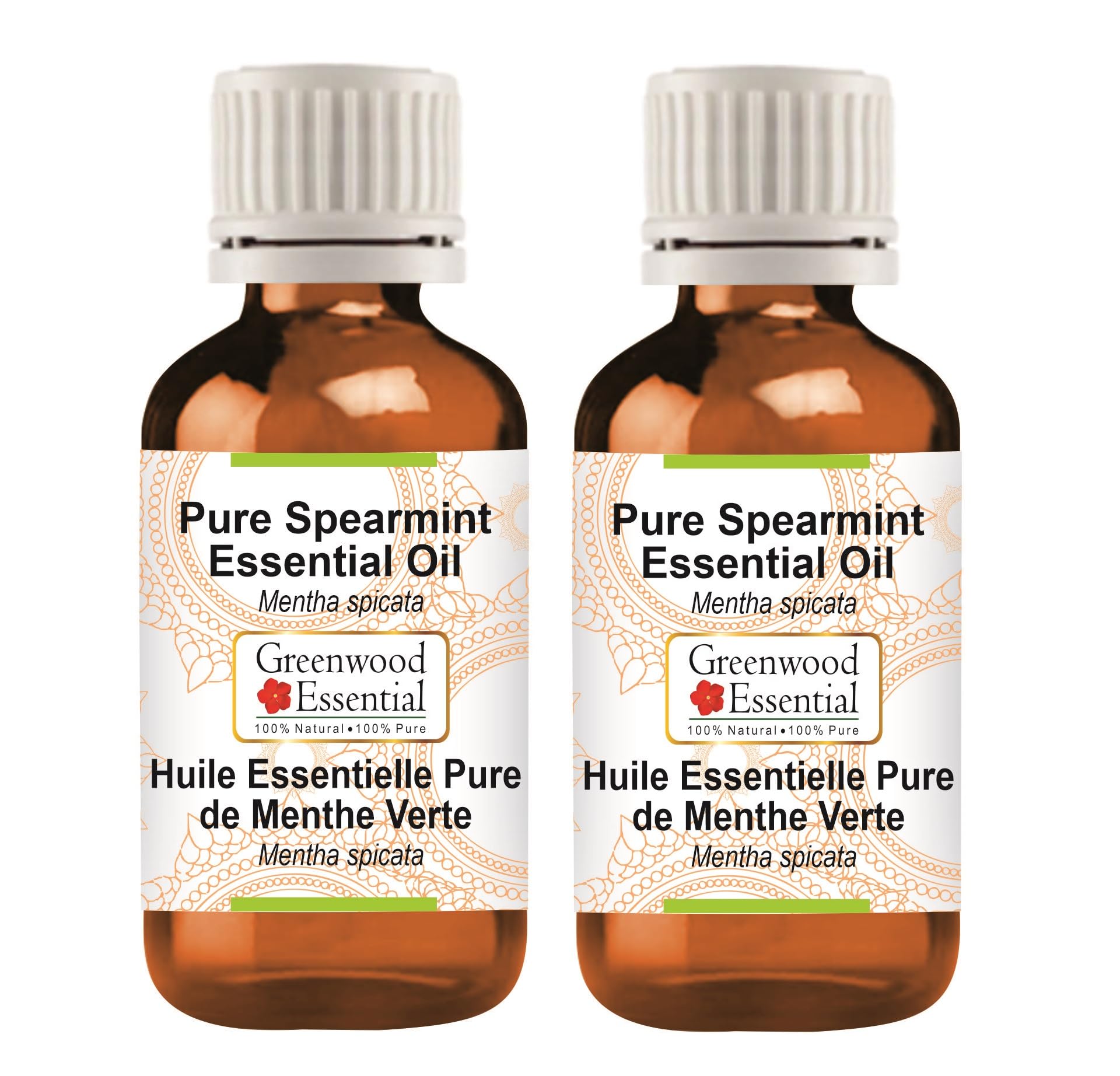 Greenwood Essential Spearmint Essential Oil (Mentha spicata) Pure | Non-Sticky | Non-greasy | Lightweight | Men & Women | All Skin Types | Steam Distilled 15ml X 2-image-1