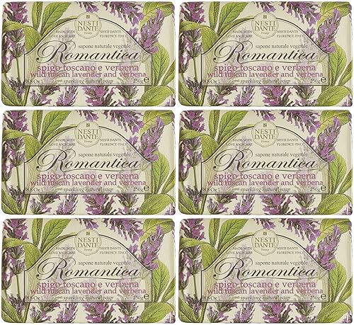 Miniatura 1 de Saponeria Nesti Firenze"Spigo Toscano e Verbena" Sparkling Natural Soap,"Romantica" Line 8.8 Ounces (250g) Packages (Pack of 6)  Italian Import