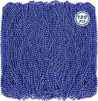 Vista 20 de Cuentas de Mardi Gras, 120 collares de cuentas, cuentas blancas de 33 pulgadas a granel, accesorios de Mardi Gras, mantas de desfile de disfraces