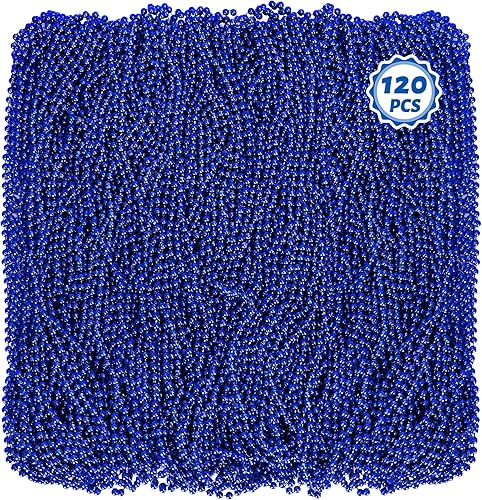 Miniatura 20 de 120 cuentas de Mardi Gras, collar de cuentas de 33 pulgadas, accesorios de Mardi Gras, collares de disfraz de fiesta para mujeres y hombres