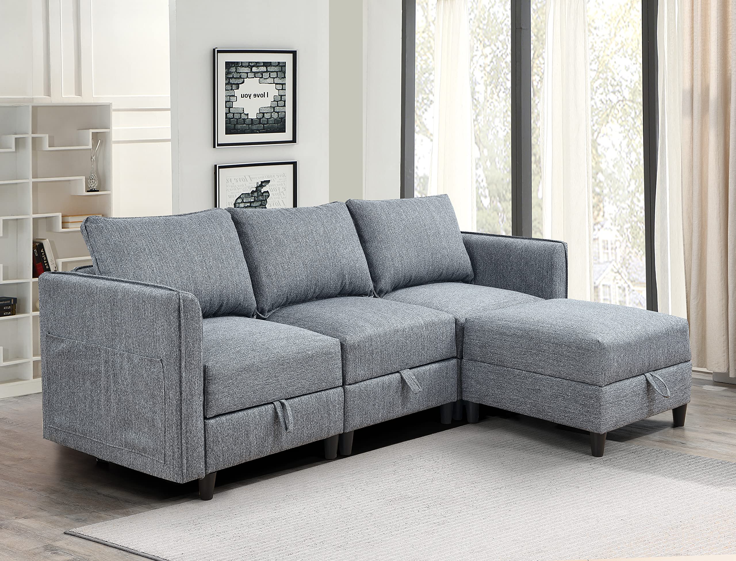 Amazon.com: Modular Sectional Sofa L Shaped Convertible Couch with