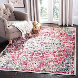 Safavieh Maia Area Rug, Woven Polypropylene Carpet in Fuchsia / Teal, 200 X 300 cm