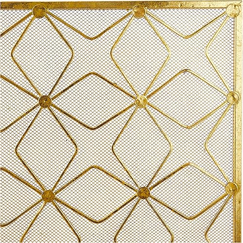 Miniatura 7 de UMA Enterprises Home and Hearth Pantalla para chimenea, tejido de rombos, hierro rústico.