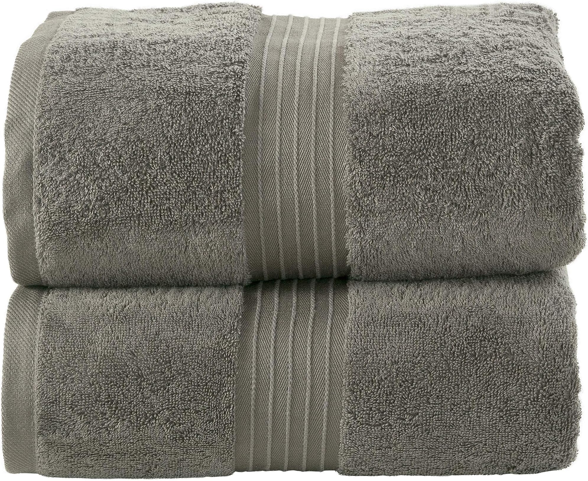 Jumbo Bath Sheet Set (2 Pack, 90x180 cm) - 600 GSM Extra Large Bath Towel - 100% Combed Cotton Bathsheets Highly Absorbent and Quick Dry Bath Towel - Super Soft Hotel Quality Towel