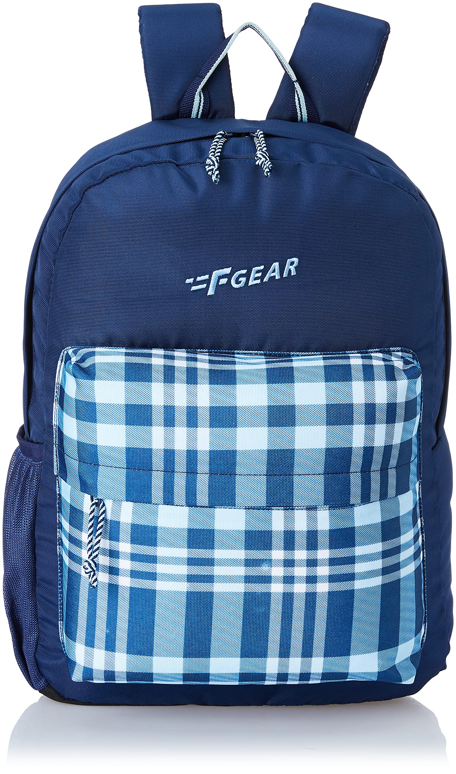 F GearEmprise Checks Navy Blue 23 Ltrs Casual Backpack (3360), Checks Navy Blue, One Size, Daypack Backpacks