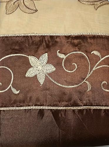 Miniatura 6 de Fancy Collection - Juego de cortinas bordadas, 1 panel con respaldo y cenefa (borgoña, 55 x 63 pulgadas)