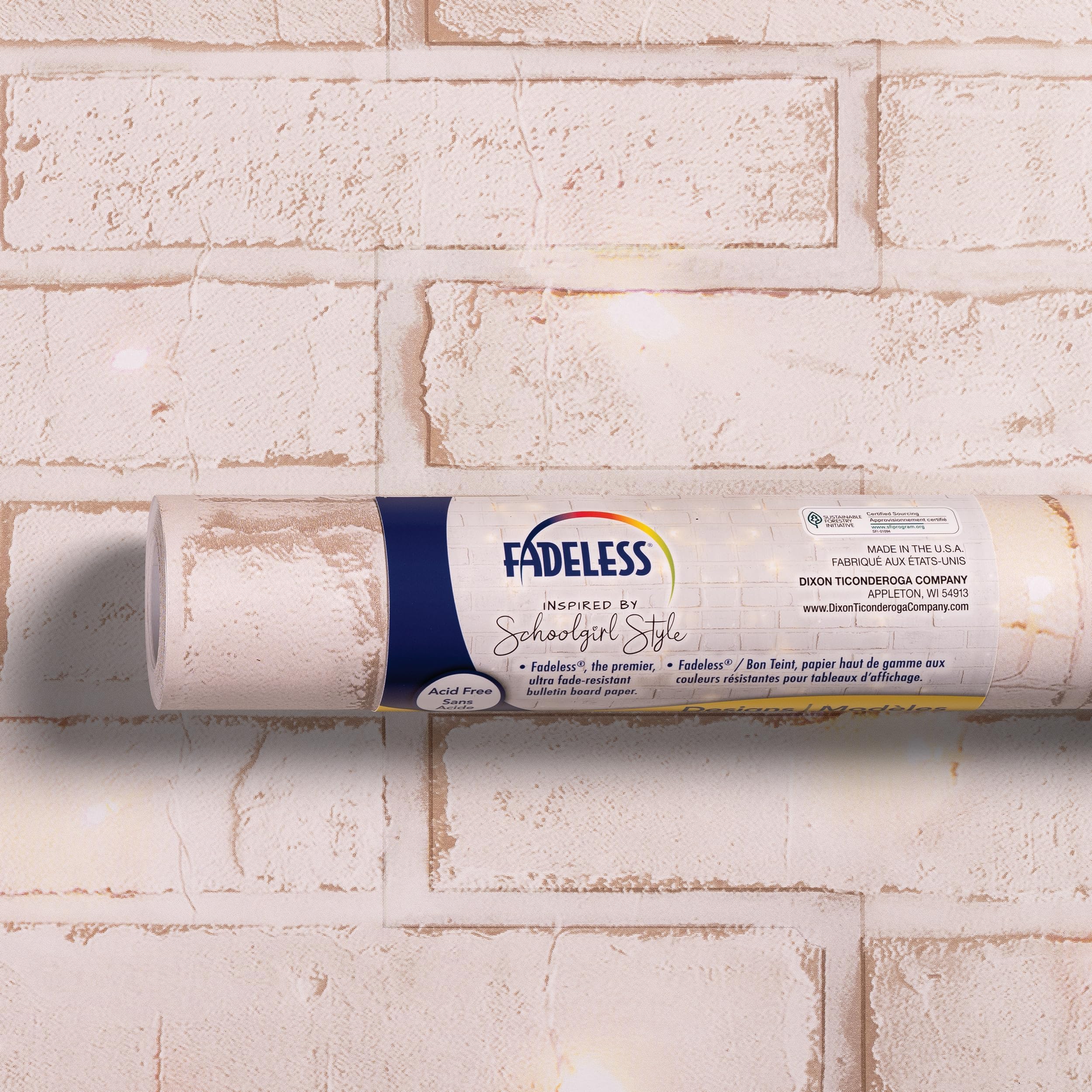 Fadeless Schoolgirl Style Bulletin Board Paper, Cozy Vibes, 47.25" x 12', 1 Roll