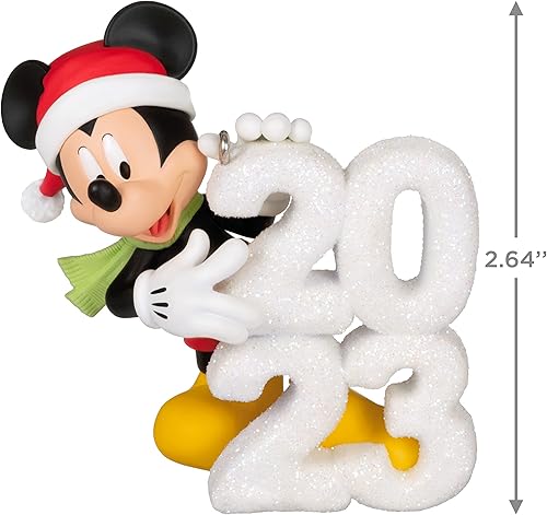 Miniatura 5 de Hallmark Keepsake Adorno navideño 2023, Mickey Mouse de Disney, un año de magia de Disney, plástico, figura, Navidad