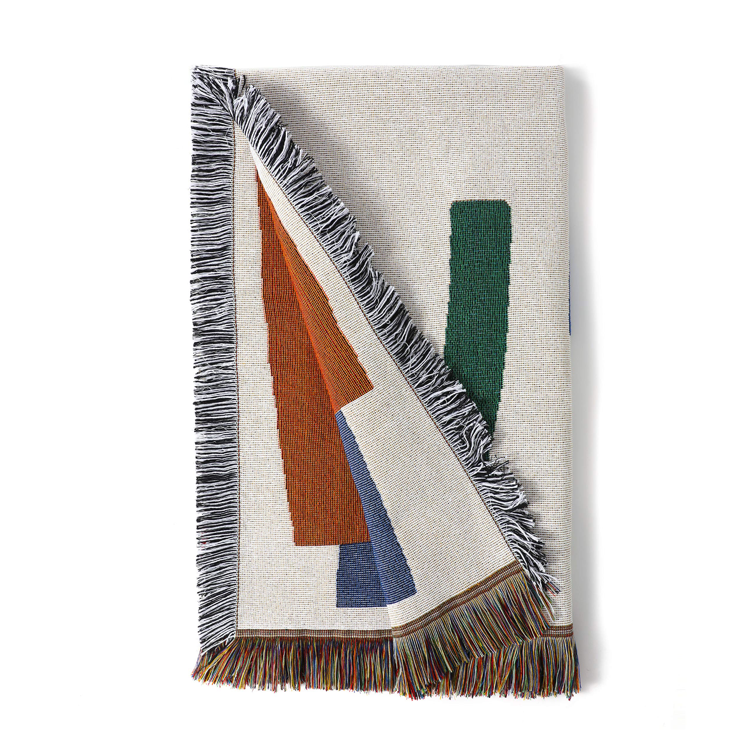 Sonemone Stripe Pattern Throw Blankets for Couch Home Decorative Woven Blanket with Tassels Colorful and Reversible Blanket for Sofa, Chair, Bed, Outdoor, All Season, L: 60"x80", Multicolor