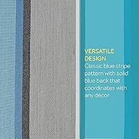 Vista 5 de Suntastic Sundeck Stripe - Juego de 4 cojines y almohadas de comedor para exteriores e interiores, para muebles de patio, azul capitán