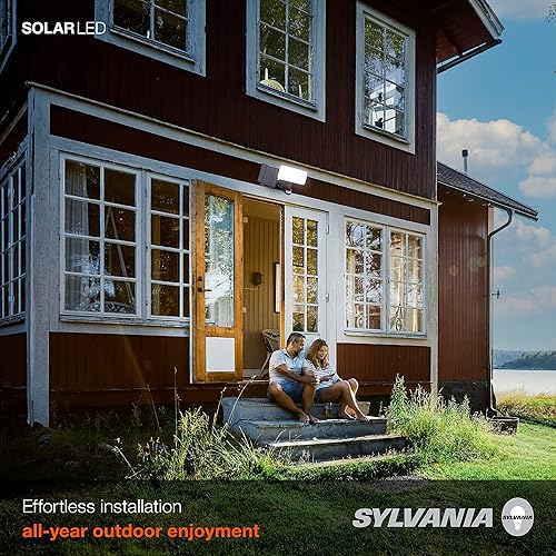 Miniatura 4 de LEDVANCE Sylvania 62409 - Foco de pared solar de seguridad con sensor PIR, LED y batería incluida, 400 lm, 5000 K, luz diurna, acabado blanco, 1