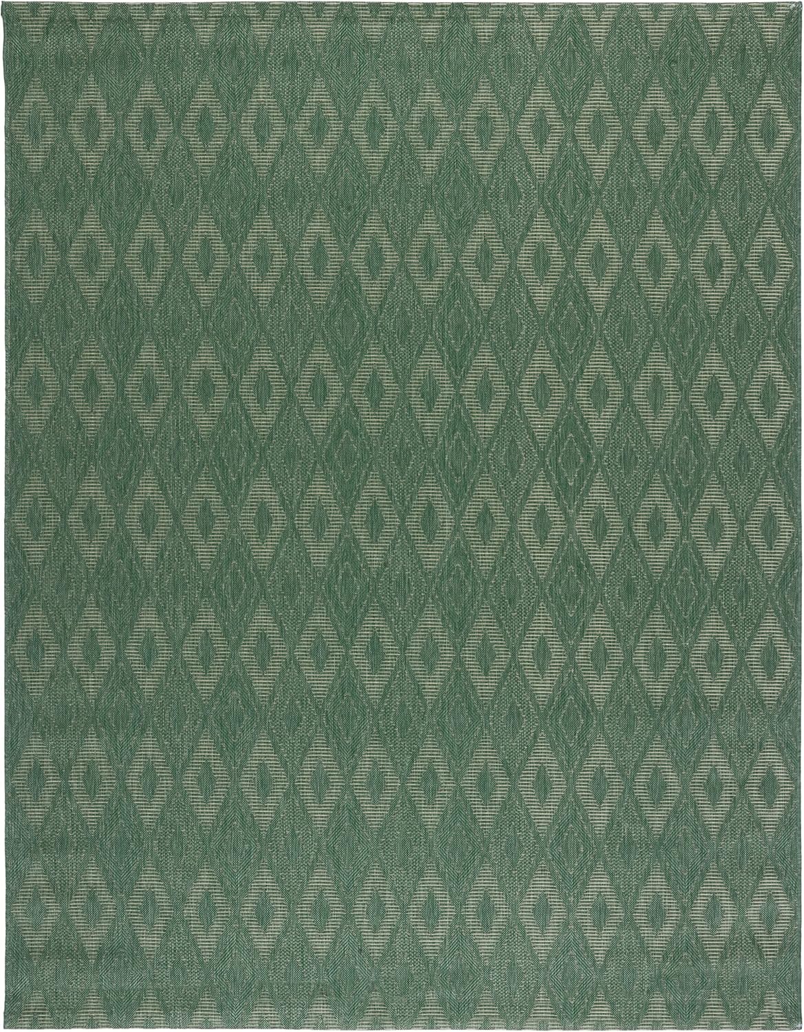 SAFAVIEH Courtyard Collection 4' x 5'7" Dark Green/Beige CY6522 Indoor/ Outdoor Waterproof Easy Cleaning Patio Backyard Mudroom Area Rug
