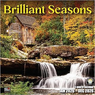 RED EMBER Select - Brilliant Seasons 2026 Wall Calendar 12 Month | 12" x 24" Open | Thick & Sturdy Paper | Holiday Gift | Scenic Landscapes Nature Calendar 2026