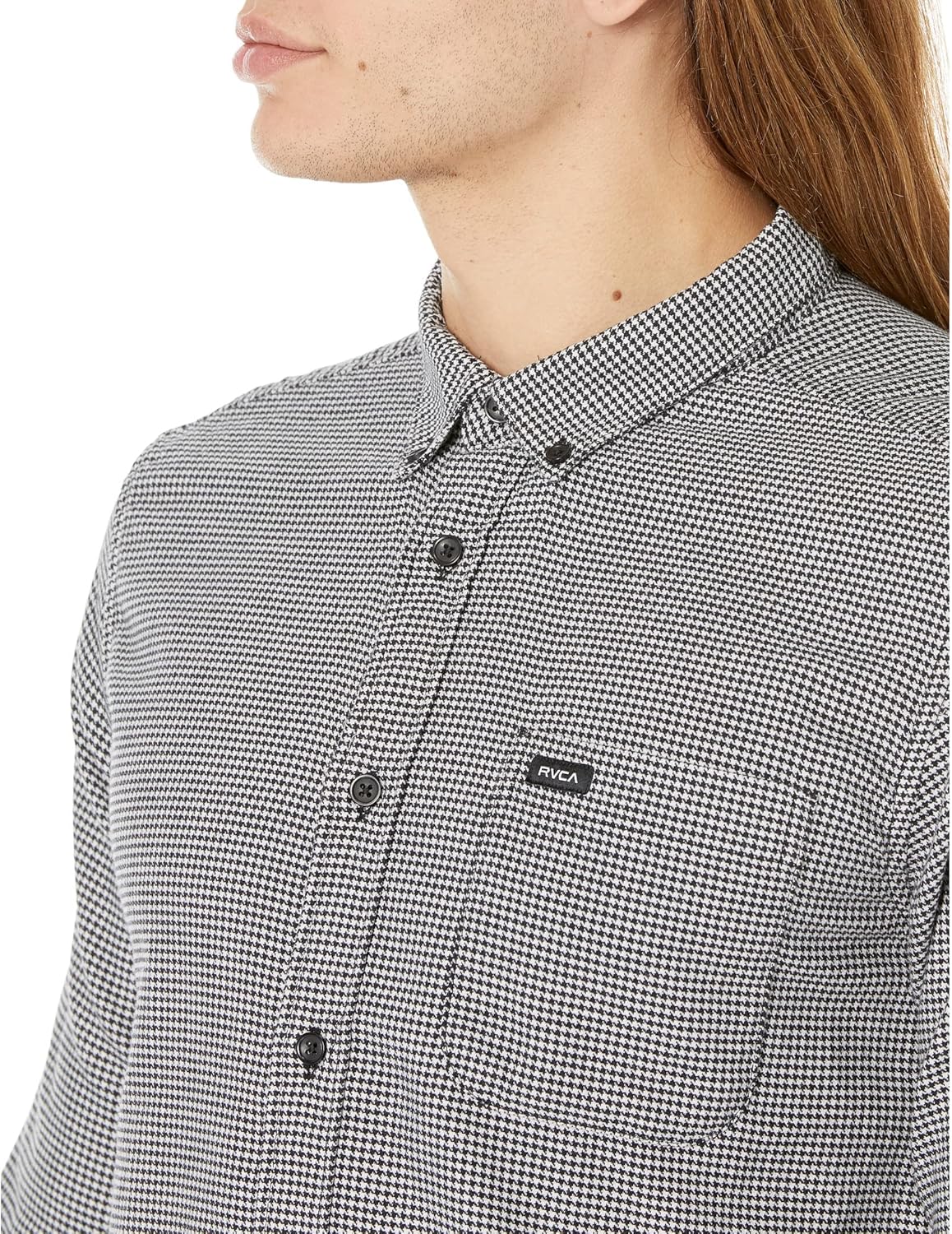 RVCA Mens Slim Fit Button Down Long Sleeve Woven