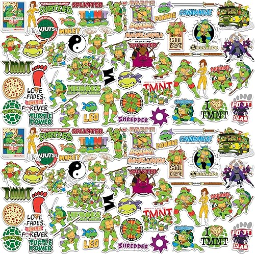 Teenage Mutant Ninja Turtles TMNT Variedad Mix 100 unidades de vinilo grandes de lujo calcomanías paquete variado  Laptop, botella de agua, álbumes