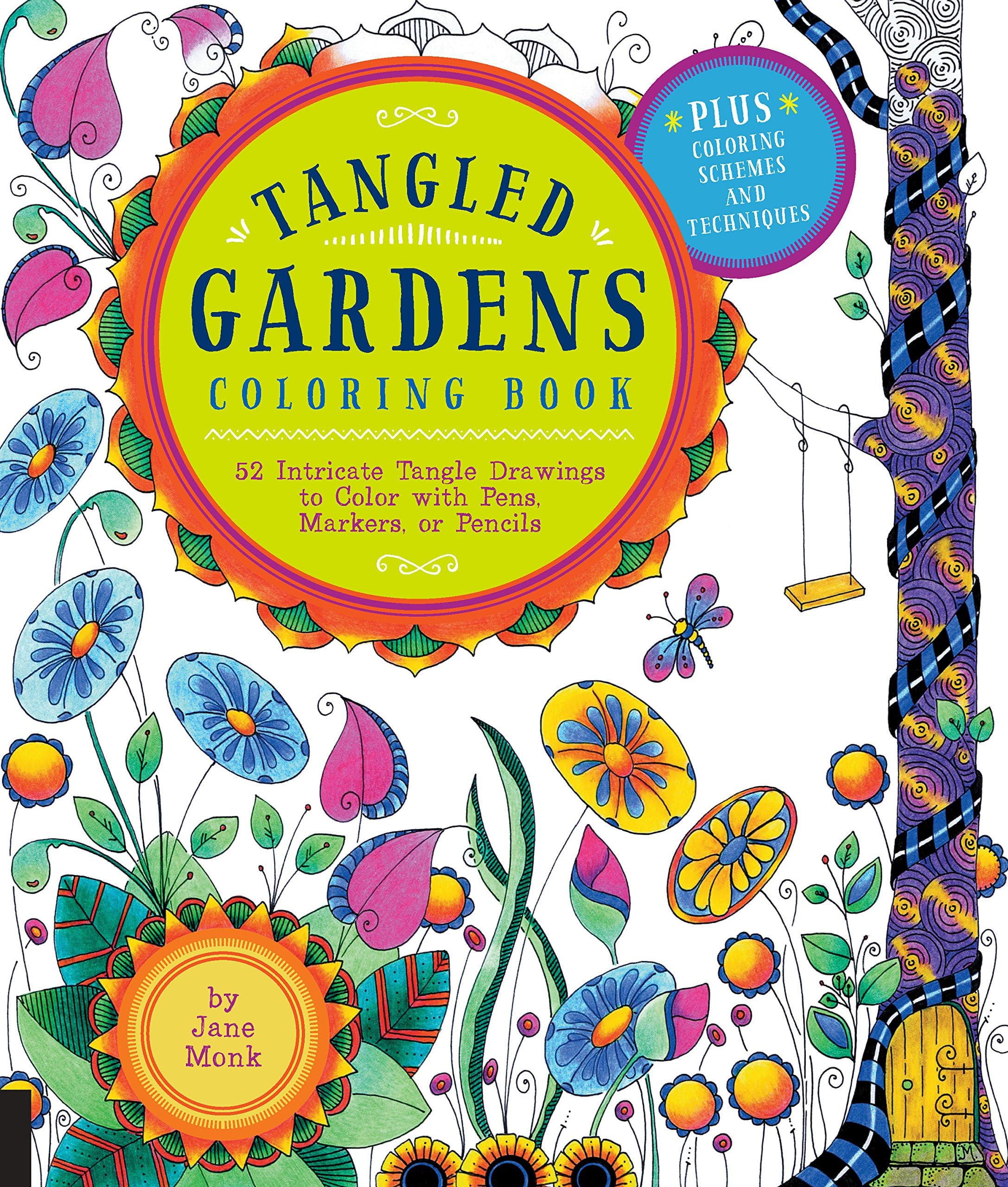 Tangled Gardens Coloring Book: 52 Intricate Tangle Drawings to Color with Pens, Markers, or Pencils (Tangled Color and Draw) Paperback – November 15, 2015