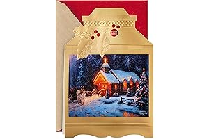 Thomas Kinkade Christmas Card with Lantern, O Holy Night