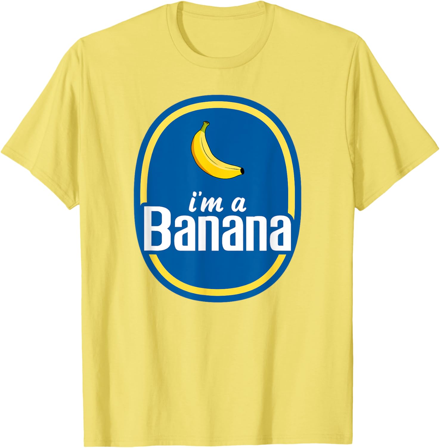 ( Size:M)I'm A Banana Costume Halloween Fruit Sticker Yellow Funny T-Shirt