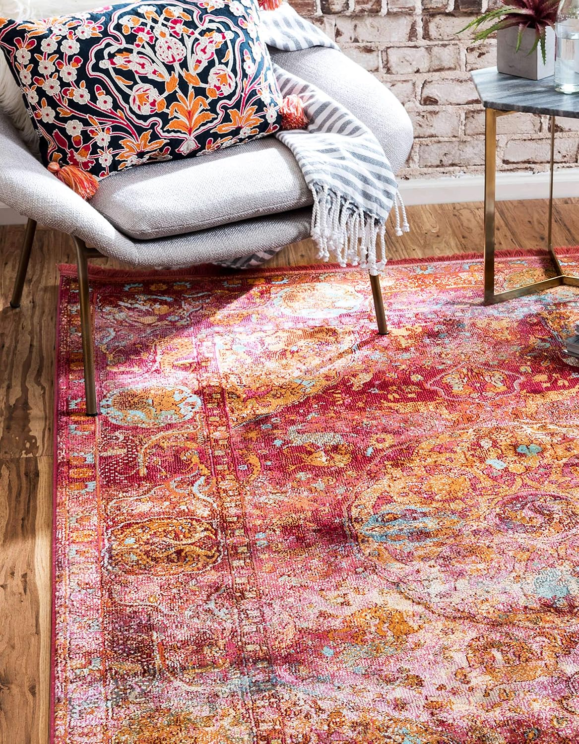 Unique Loom Baracoa Collection Area Rug - Rumba (10' x 13' 1" Rectangle, Red/ Brown)