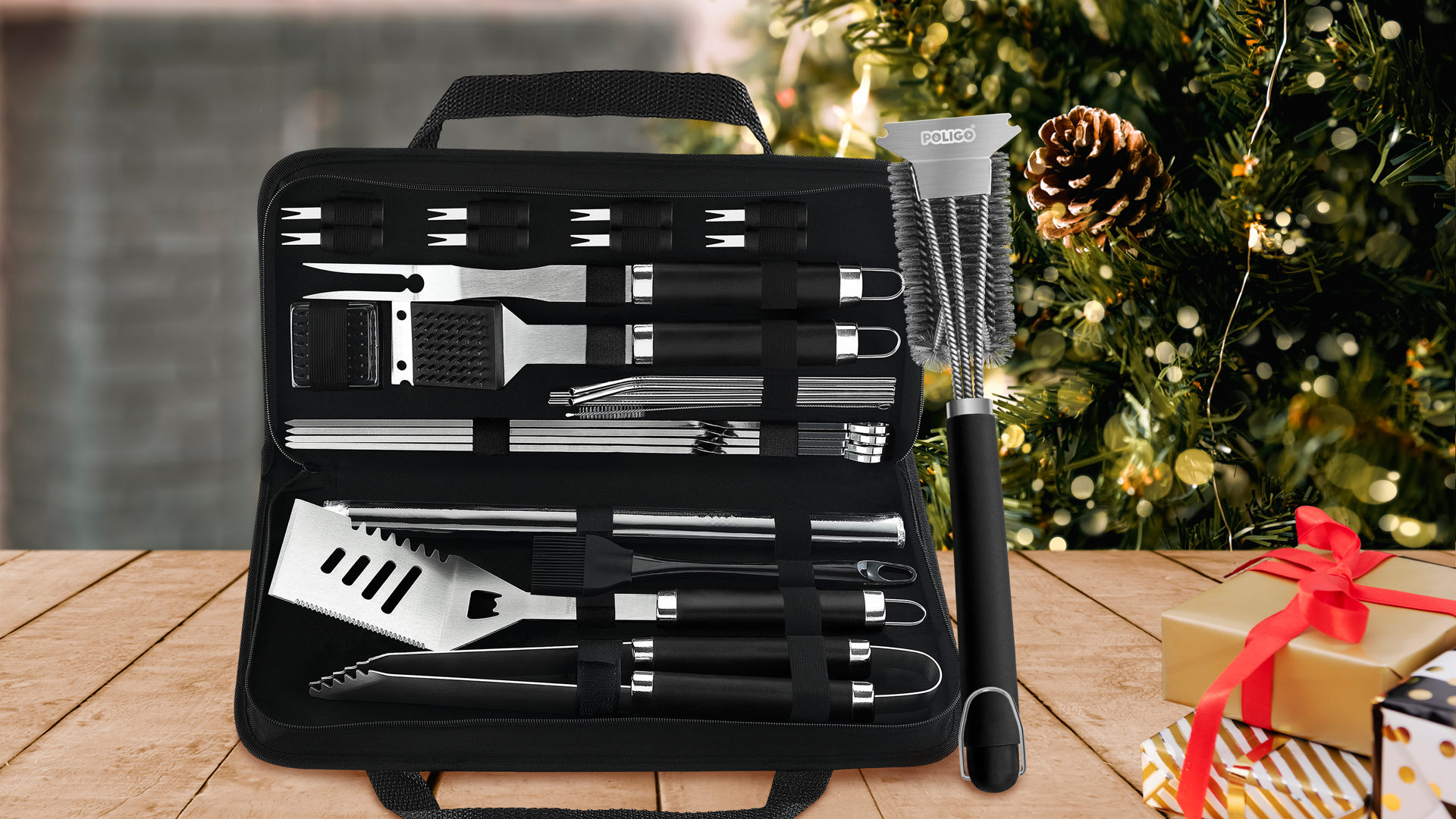 Set de Accesorios para Parrilla POLIGO 26 Piezas Acero Inox miniatura 7