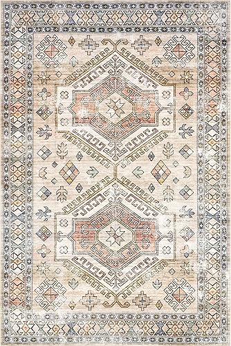 Miniatura 5 de nuLOOM Mae - Alfombra de área lavable a máquina, 4 x 6 pies, color melocotón