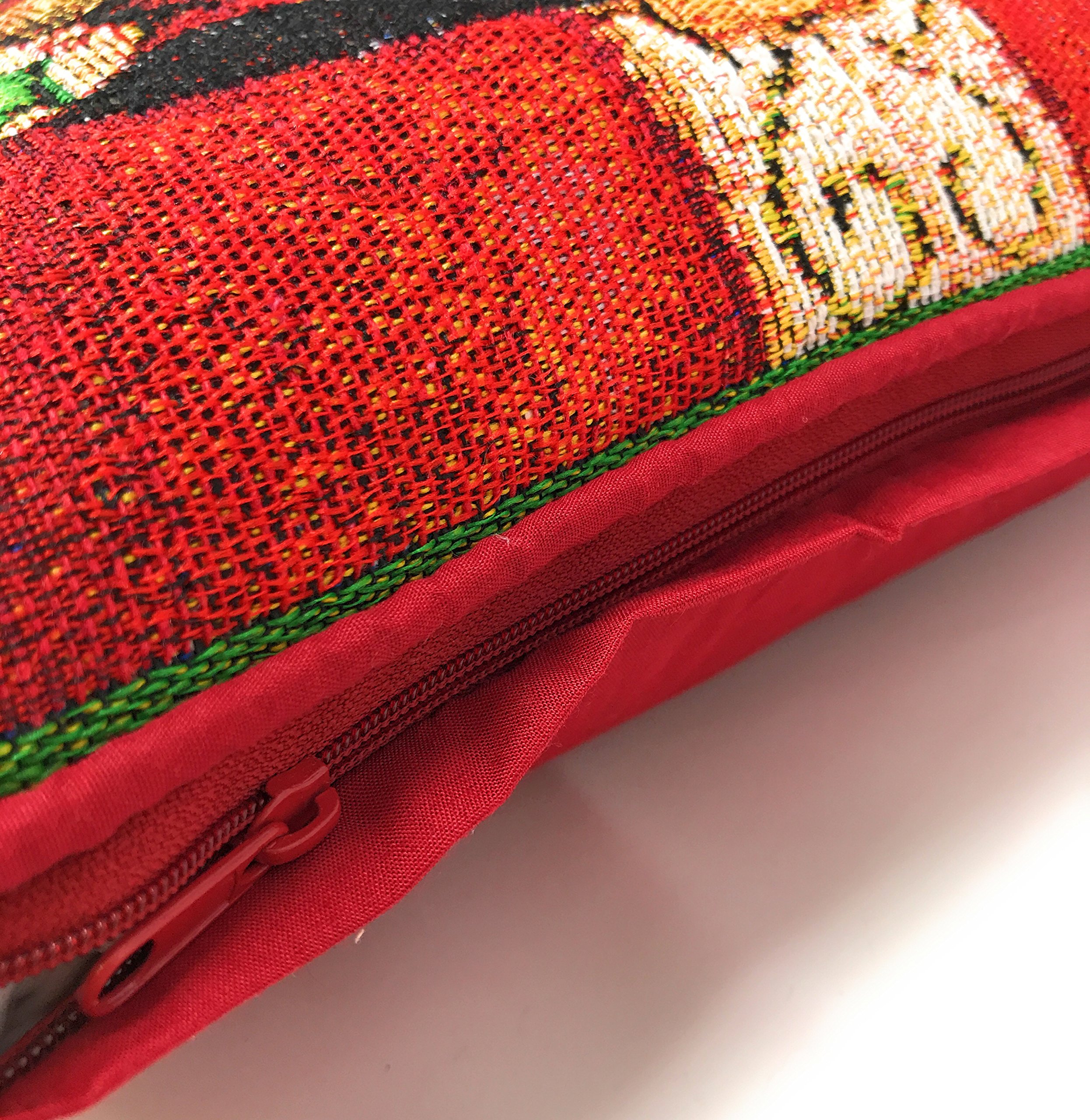 Tache Home Fashion 1PCDB15191CC-1616 Tache 1 Piece 16" X 16" Festive Tapestry Christmas Cute Santa Claus is Coming to Town Cushion Pillow Throw Cover, 16"x16"