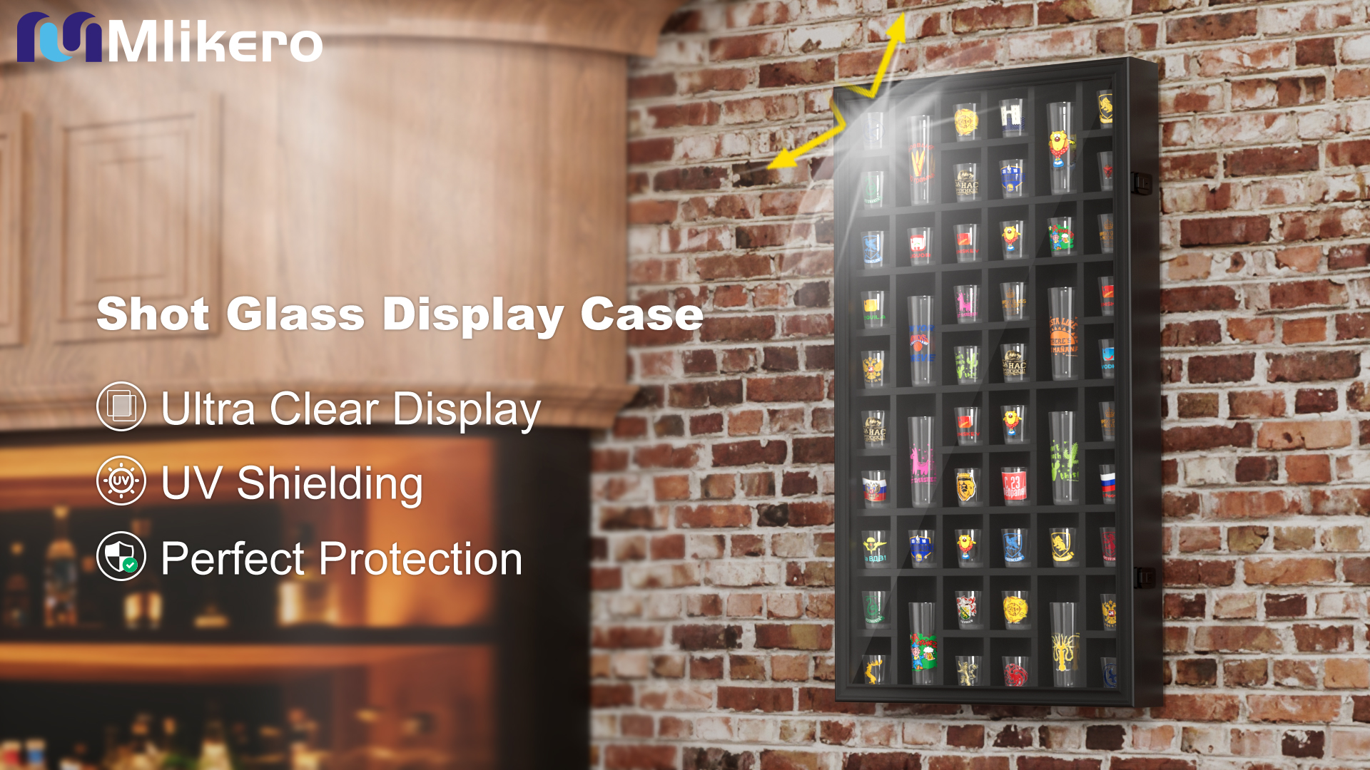 Amazon.com: Shot Glass Display Case, 52 Slots Lockable Wall