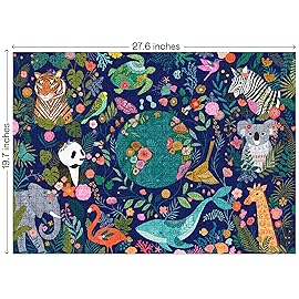 Elena Essex Puzzles for Adults 1000 Pieces - Mother Earth | Jigsaw Puzzles 1000 Pieces for Adults | Environmental Animal Panda Tiger Whale Koala Puzzle | Size 28x20 inches