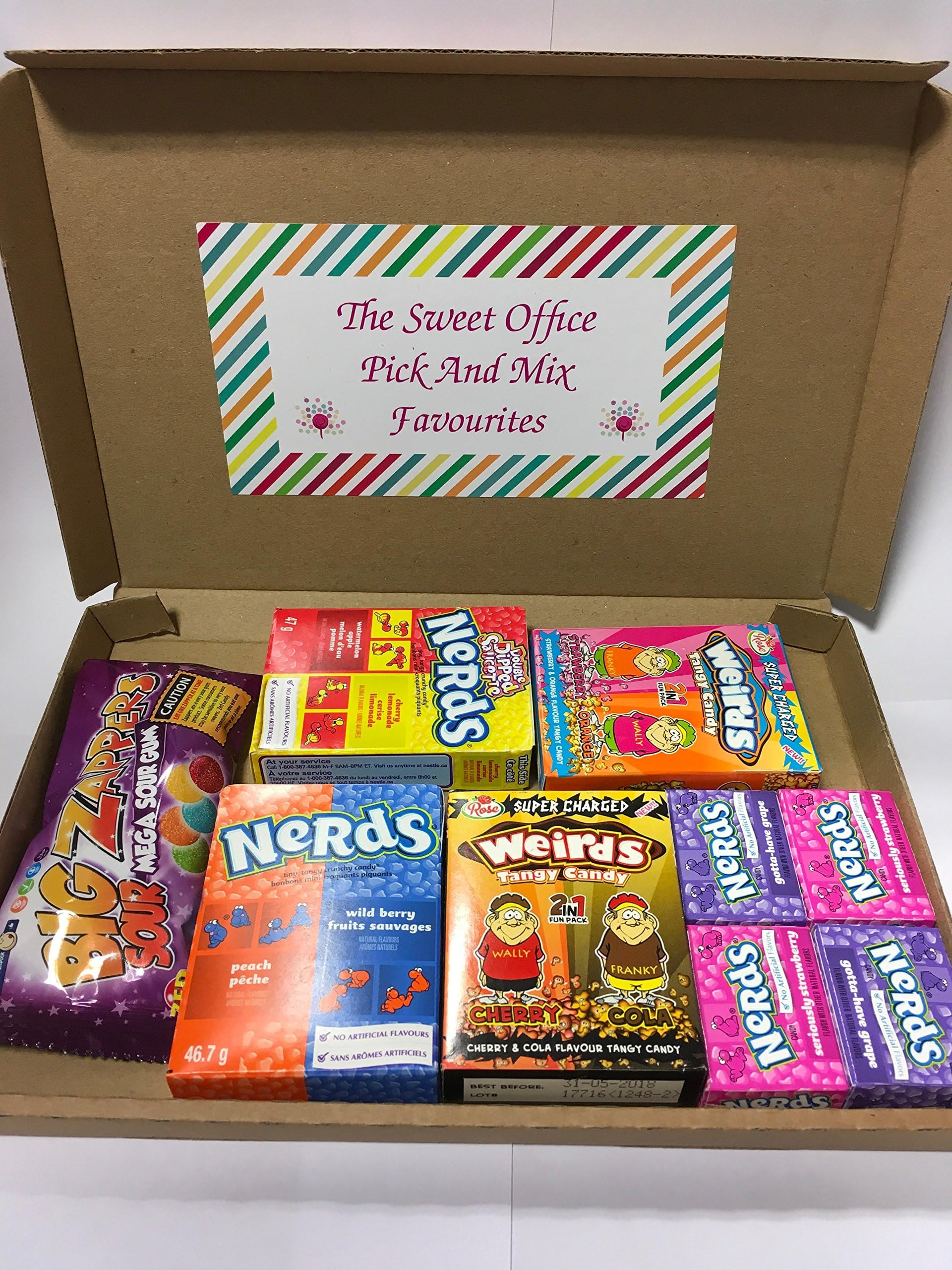 The Ultimate Nerds Weirds American candy Selection Box Packed full of all different flavours Peach, Wild Berry, Cherry, Grape,Strawberryand many many more