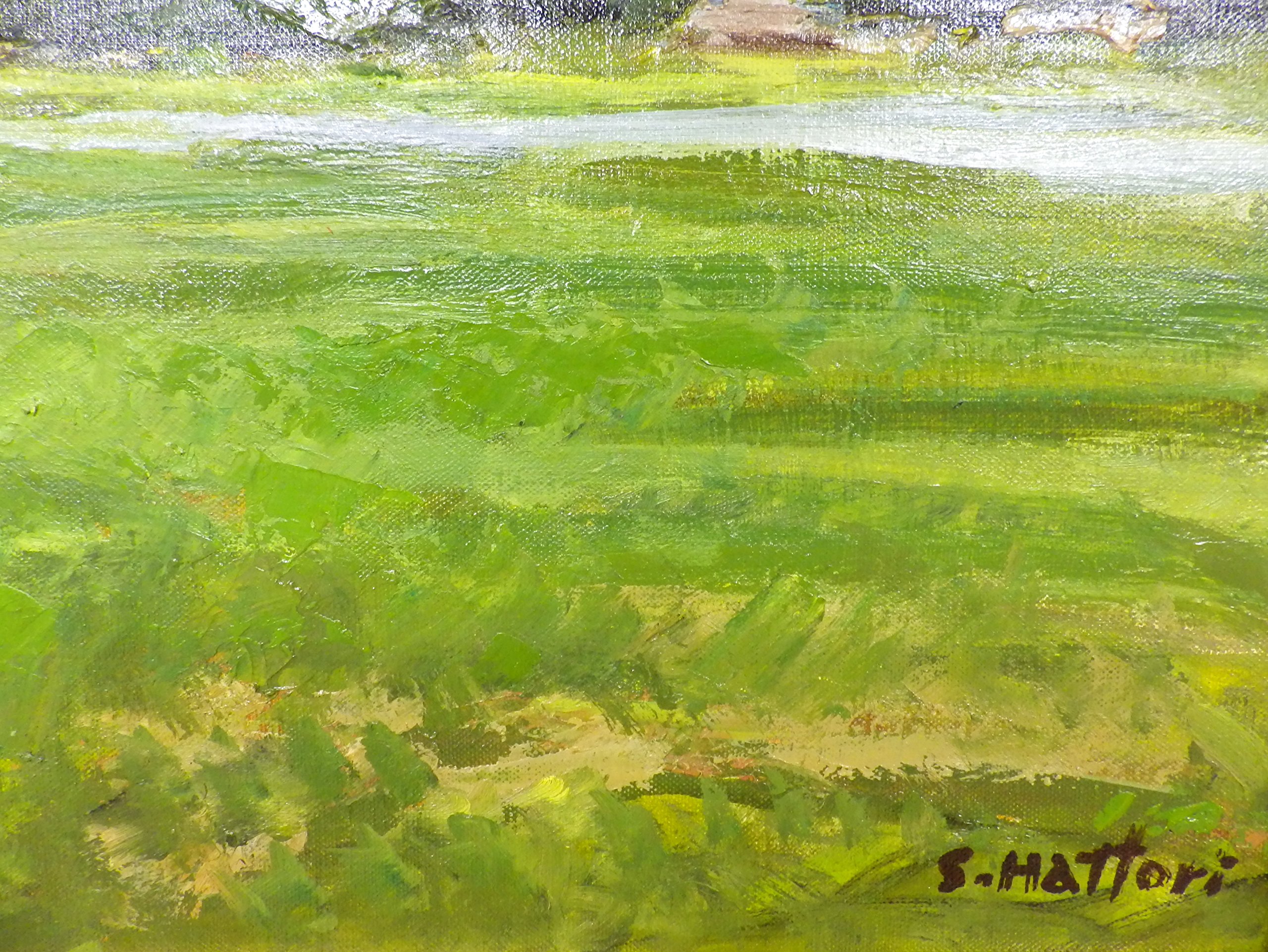 Amazon｜油絵 服部正一郎 「波山霞水」 F6号｜アートワーク