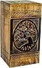 Antique Tree of Life Wooden Urns for Human Ashes Adult Large - Rosewood Cremation Urn for Ashes - Burial Urn for Columbarium - Funeral Urn Box Hardwood, 250 Cubic Inches