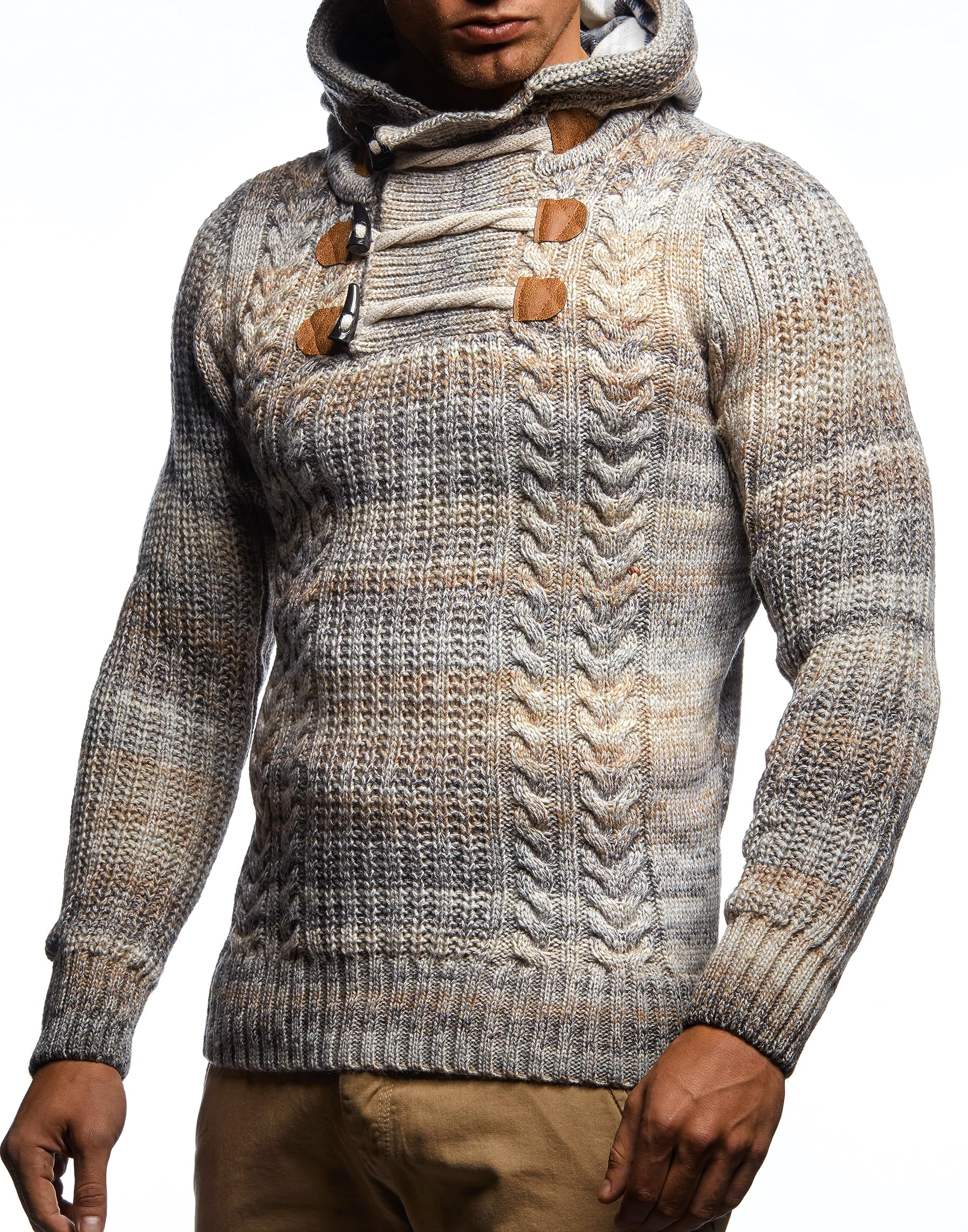 Leif Nelson LN6004 Pull-Over tricoté à Grosses Mailles pour Homme