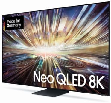 Detailaufnahme des gestochen scharfen 8K-Displays des Samsung Neo QLED mit lebendigen Farben.