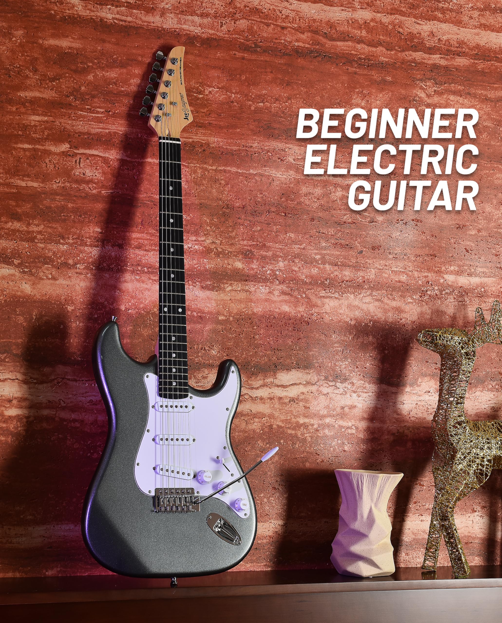 Amazon.com: Leo Jaymz Beginner Electric Guitar 39” Kit with