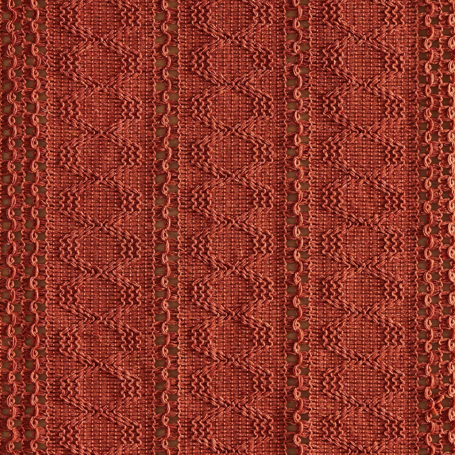 ZeeMart Macrame Style Boho Placemats Set of 6, Rust Decorative Natural Farmhouse Cotton Woven Place Mats Home Decor for Kitchen Dining Table