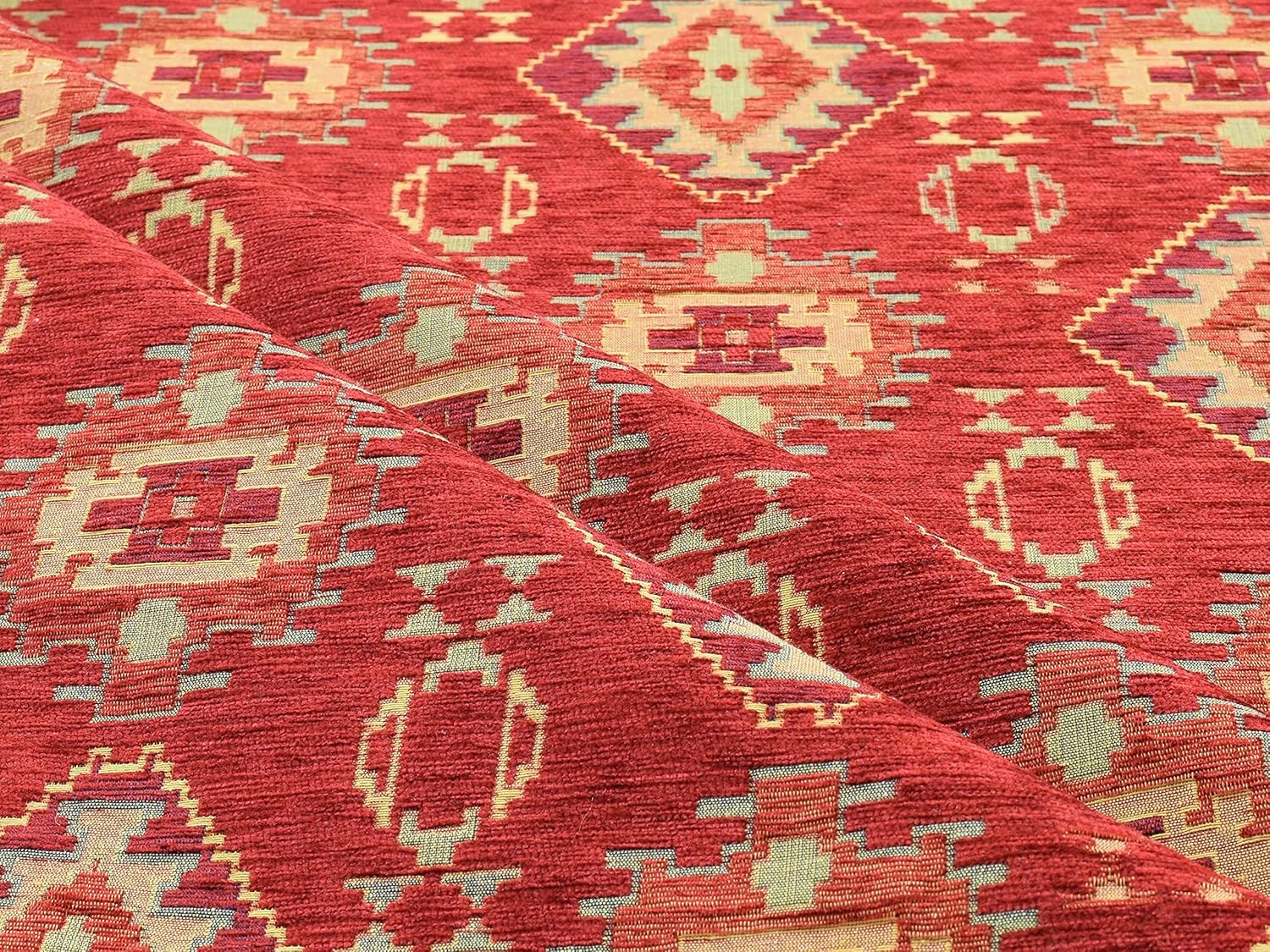 Kilim Pattern Upholstery Fabric Kilim Bohemian Boho Tapestry Tribal Southwestern Turkish Persian Moroccan Mexican Ethnic Fabric by The Yard Meter (2 Yards (55" x 72"))