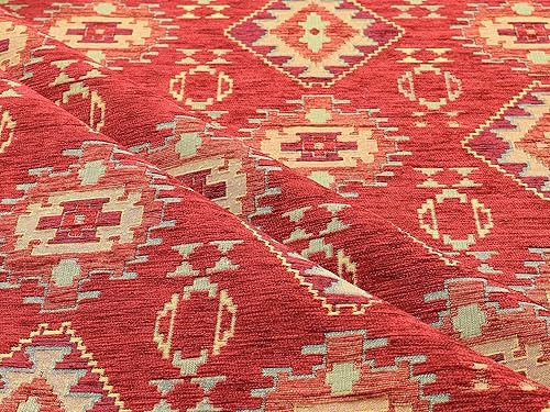 The Yard Meter - Tapiz de tela para tapicería Kilim bohemio tribal suroeste, turco, persa, marroquí, mexicano, étnico (5 yardas (55 x 180 pulgadas)