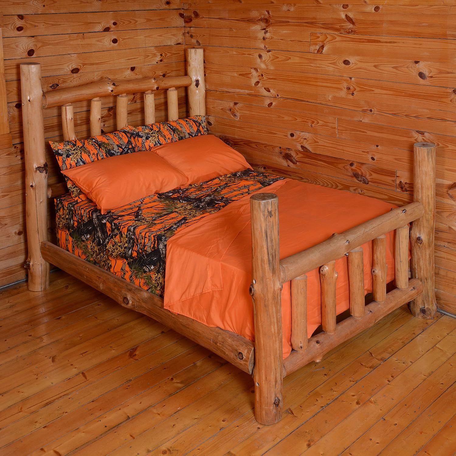 The Woods Premium Microfiber CAMO Sheet Set (Orange, Full)