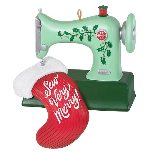 Hallmark Keepsake Sewing Machine Christmas Ornament 2023, "Sew Very Merry!" Gift for Quilters, Crafters, Grandma, Mom